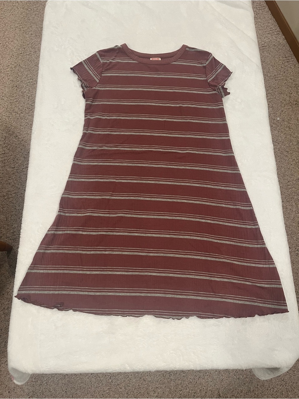 Mossimo Supply Co. Striped Ribbed T-Shirt Dress - Size Small